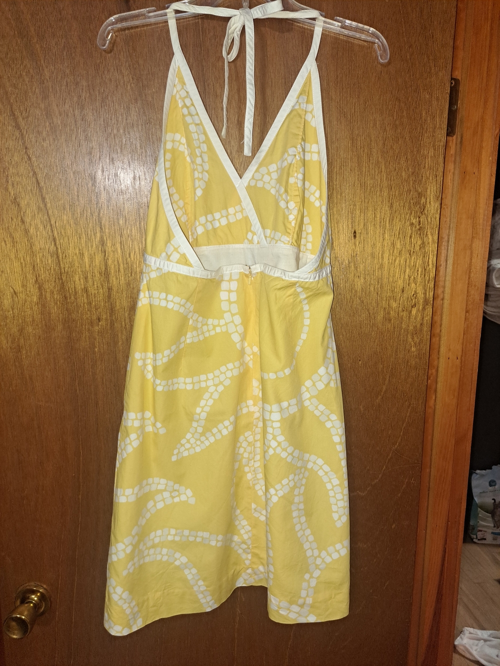 Lilly Pulitzer Yellow and White Backless Halter Dress